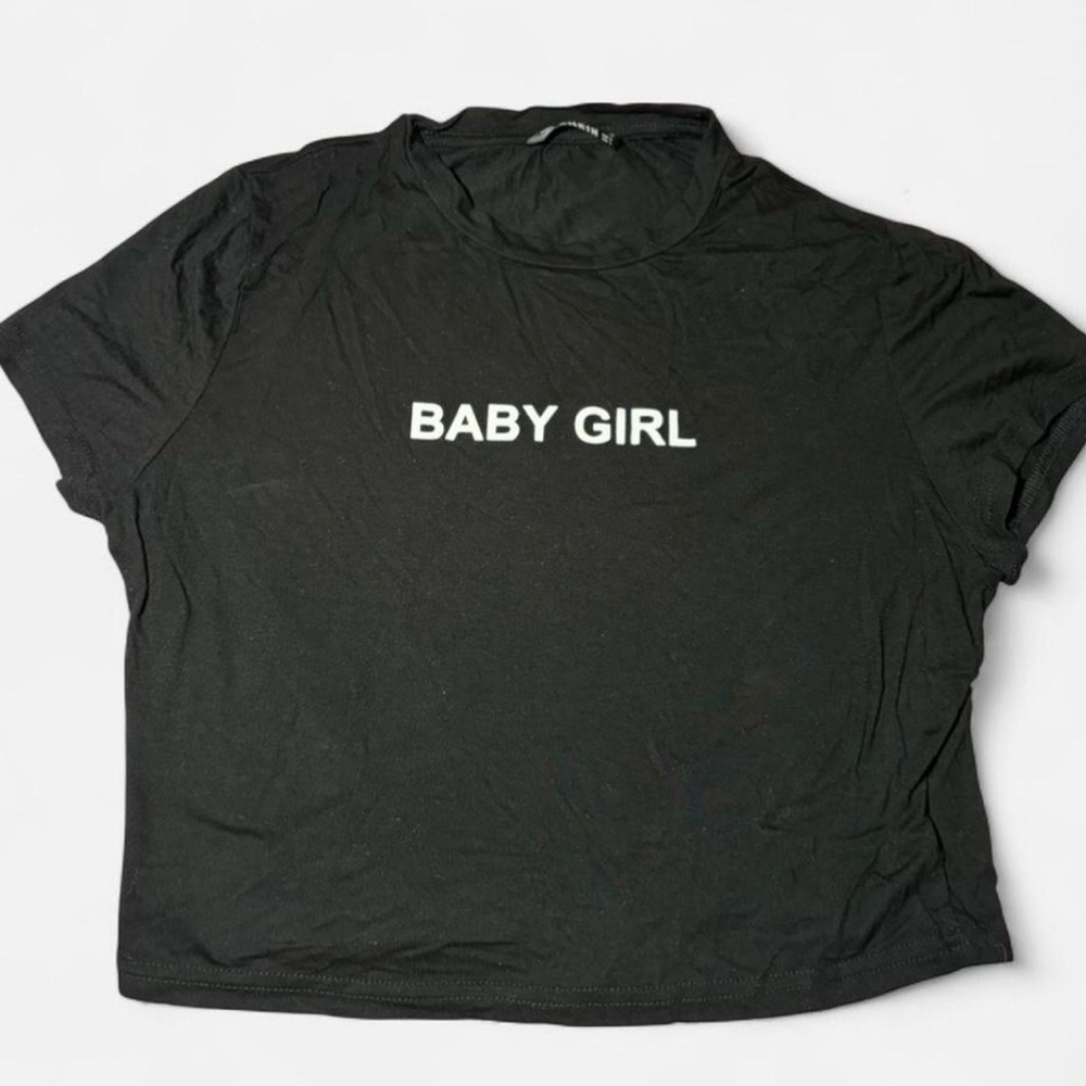 SHEIN Black “Babygirl” Crop Top